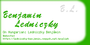 benjamin ledniczky business card